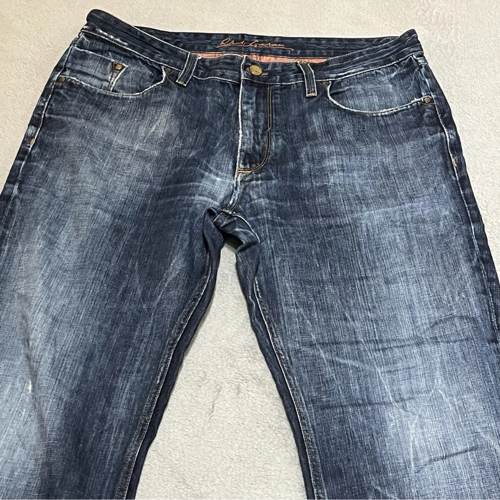 Robert Graham Jeans Mens 36x30 Medium Wash Denim Straight Casual Blue